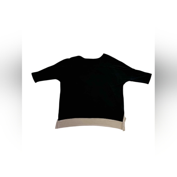 Joseph Ribkoff Formal Black Quarter Sleeve Top with Beige Trim Size 14EUC - Picture 5 of 7